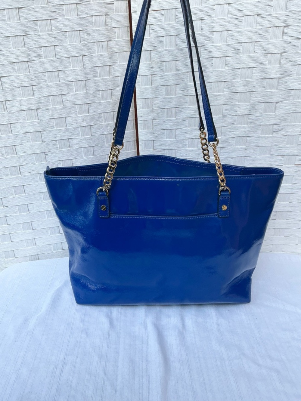 Michael Kors Blue Tote Bag Patent Leather - Picture 5 of 5